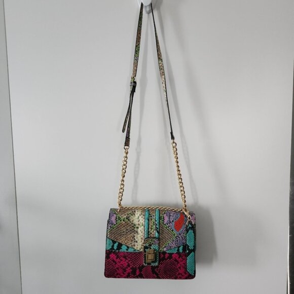 ALDO Women's Faux Leather Snake Print Crossbody Bag Adjustable Strap Multicolor - Picture 3 of 11